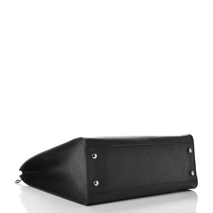 Versace Grained Calfskin Palazzo Medusa Shopping Tote Black 4 of 8