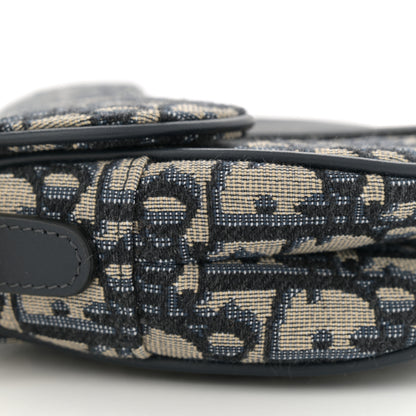Christian Dior Oblique Mini Saddle Bag Blue 9 of 10