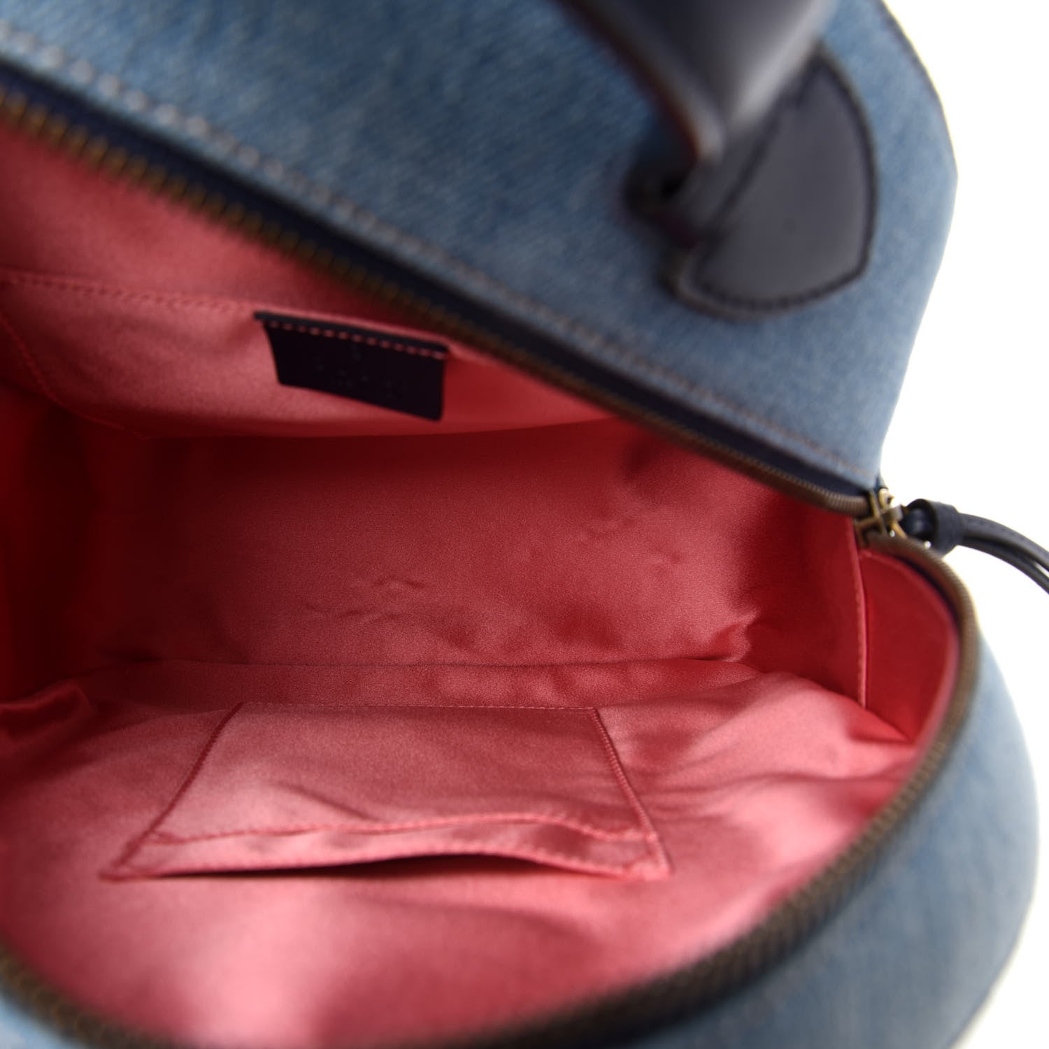 Gucci Kura Denim Matelasse Cubic Pearl Studded GG Marmont Dome Backpack Blue 4 of 9