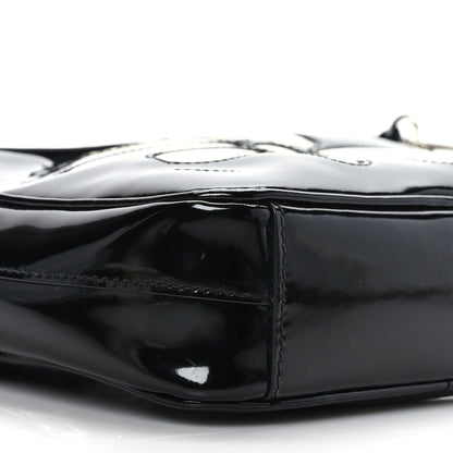 Prada Spazzolato Floral Camera Crossbody Black White 8 of 9