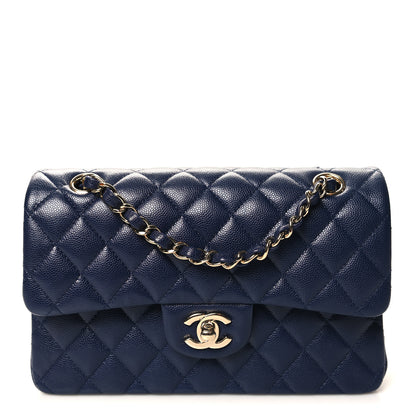 Chanel Caviar Quilted Small Double Flap Blue 1 of 11