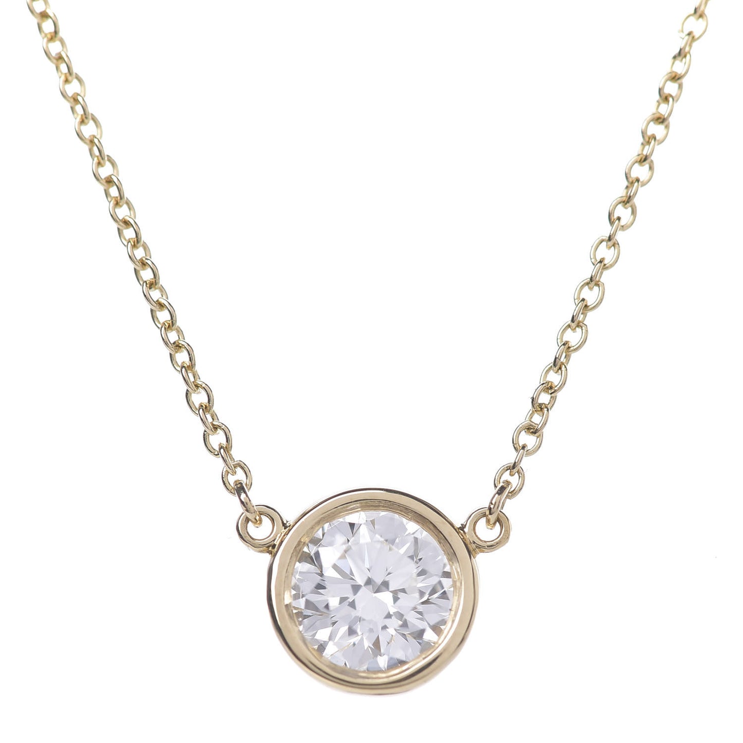 18K Yellow Gold Diamond .79ct Elsa Peretti Diamonds by the Yard Pendant Necklace