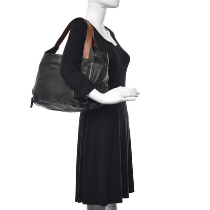 Celine Shrunken Lambskin Zipper Gusset Shopper Black 2 of 10