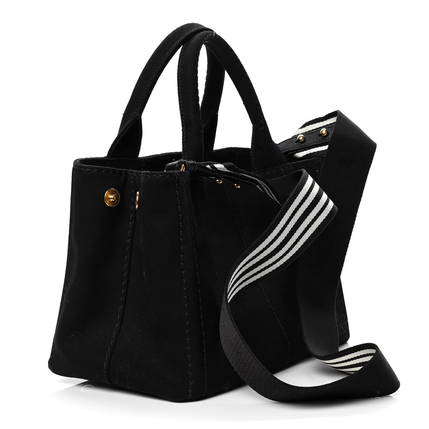 Prada Canapa Small Logo Tote Black Talco 2 of 4