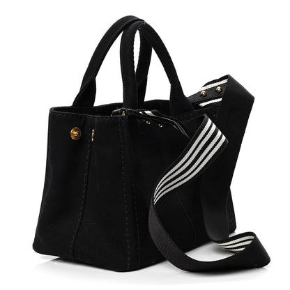 Prada Canapa Small Logo Tote Black Talco 2 of 4