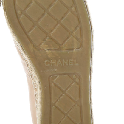 Chanel Lambskin CC Espadrilles 39 Beige Black 7 of 10