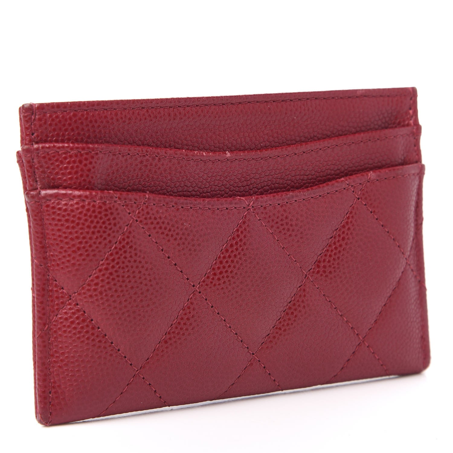 Chanel Caviar Quilted Card Holder Red 3 of 9