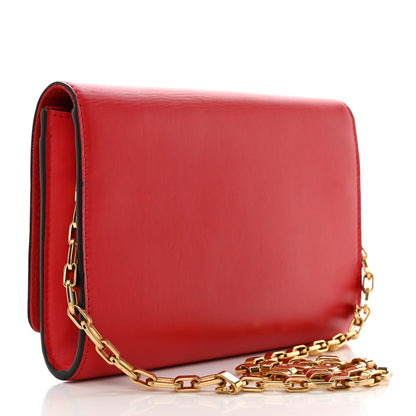 Louis Vuitton Calfskin Chain Louise MM Red 2 of 11