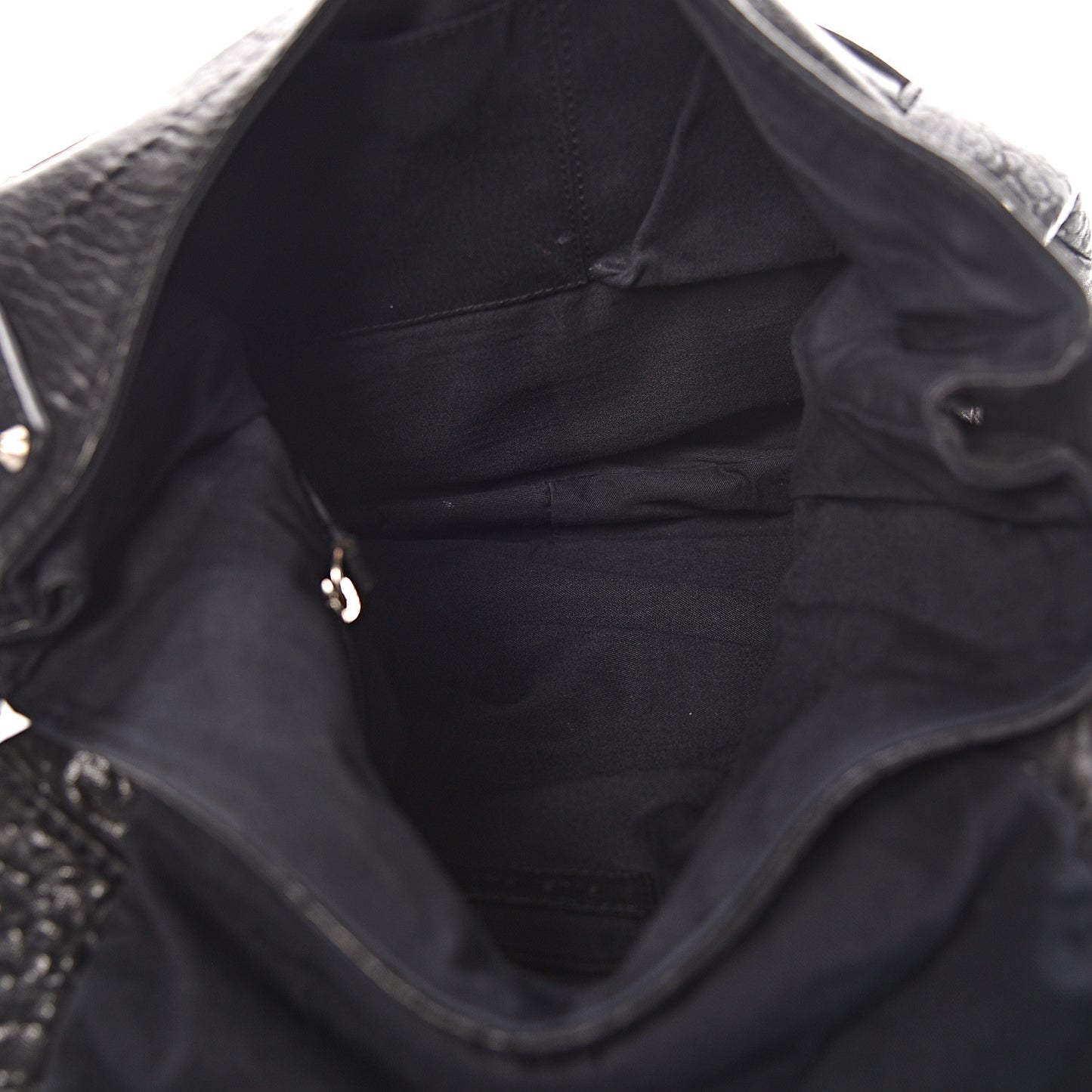Pebbled Lambskin Shoulder Bag Black