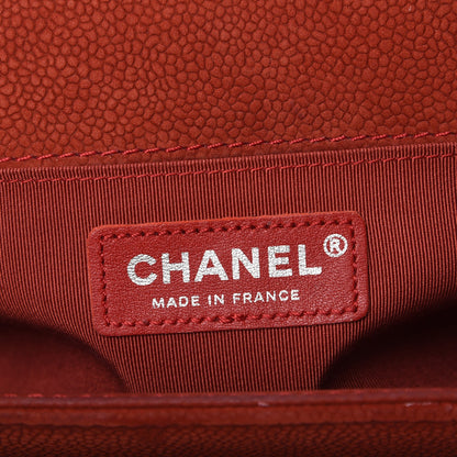 Chanel Iridescent Caviar Quilted Medium Boy Flap Red 6 of 12