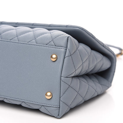 Chanel Caviar Quilted Small Coco Handle Flap Blue 9 of 9