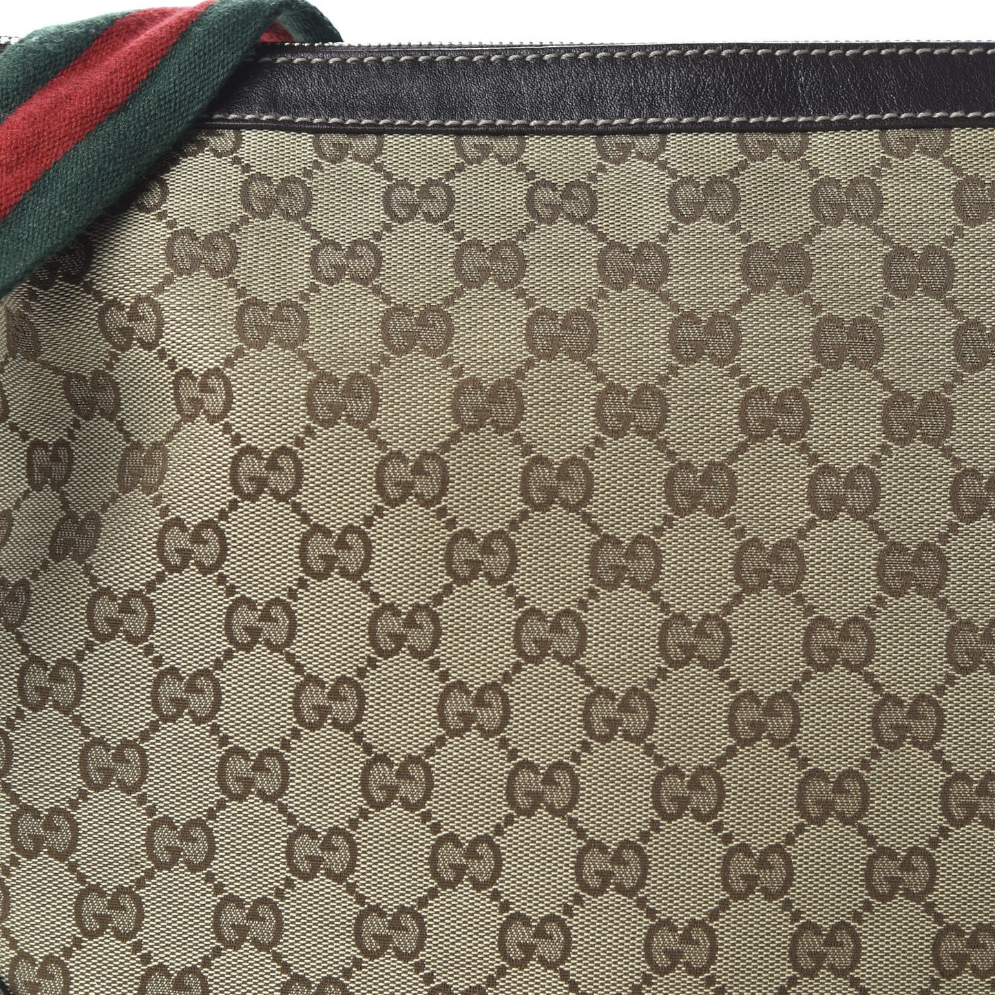 Monogram Web Studded Pelham Shoulder Bag Dark Brown