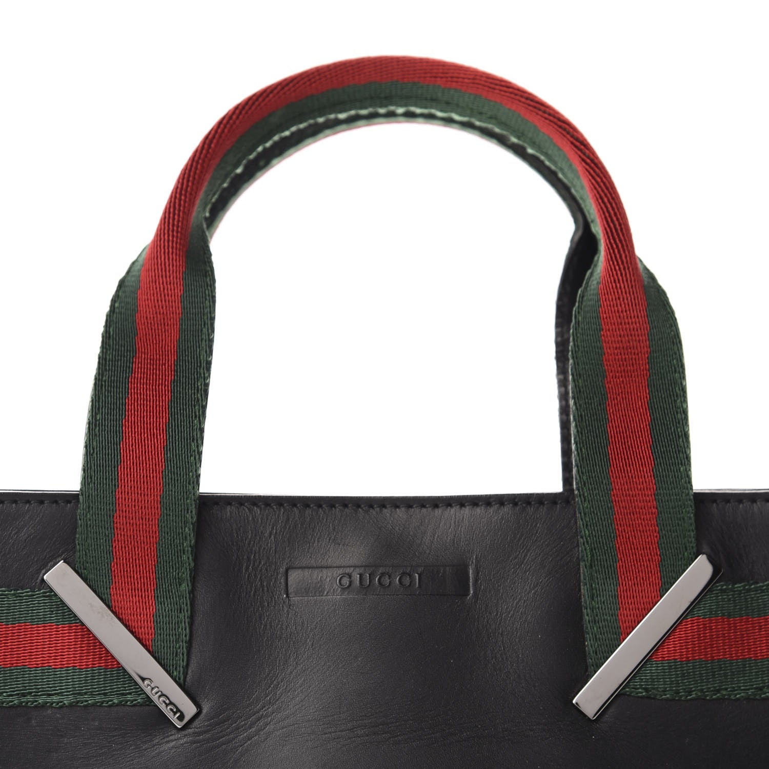 Gucci Calfskin Web Tote Bag Black 10 of 10