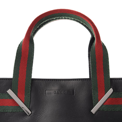 Gucci Calfskin Web Tote Bag Black 10 of 10