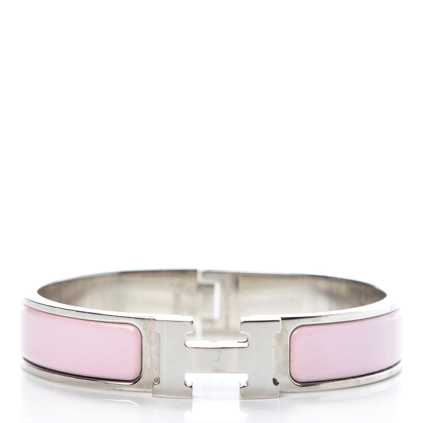 Enamel Narrow Clic Clac H Bracelet GM Rose Dragee