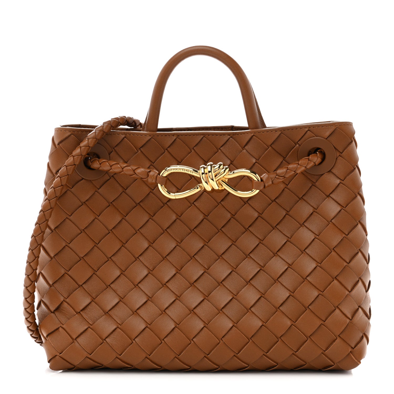 Bottega Veneta Nappa Intrecciato Small Andiamo Shoulder Bag Amber Bottega Veneta Nappa Intrecciato Small Andiamo Shoulder Bag Amber