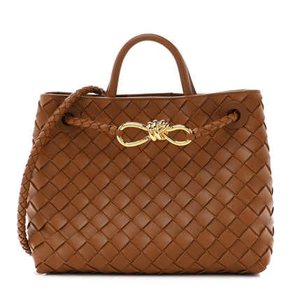 Bottega Veneta Nappa Intrecciato Small Andiamo Shoulder Bag Amber 1 of 11
