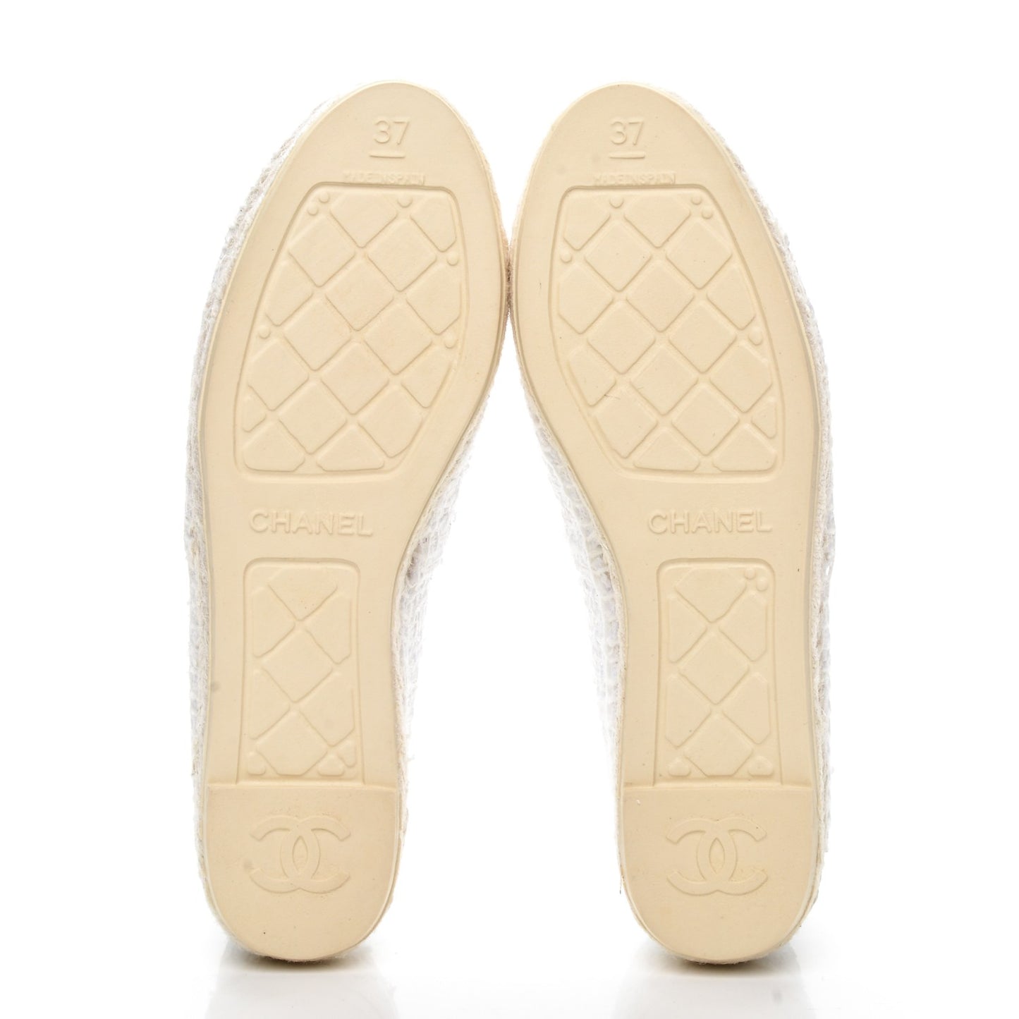 Tweed Patent CC Espadrilles 37 White