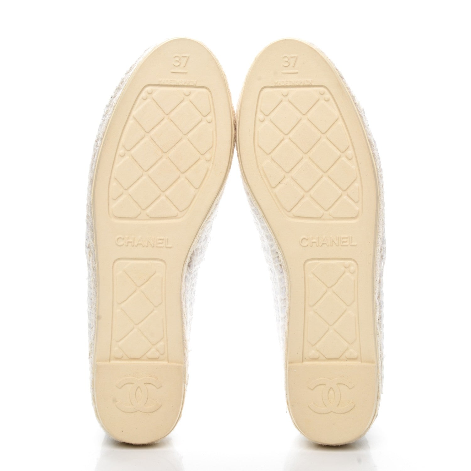 Chanel Tweed Patent CC Espadrilles 37 White 5 of 10