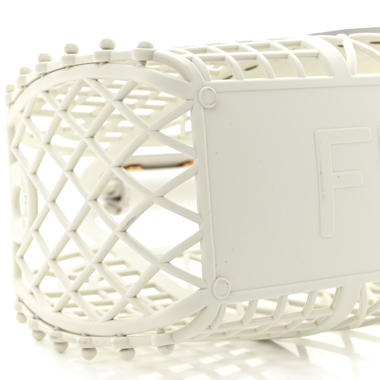Fendi Recycled Plastic Vitello Liberty Matte Small Fendi Basket White Ice 10 of 11
