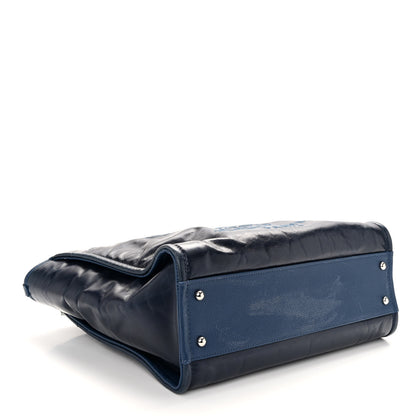 Chanel Glazed Calfskin Small Deauville Tote Blue 4 of 11
