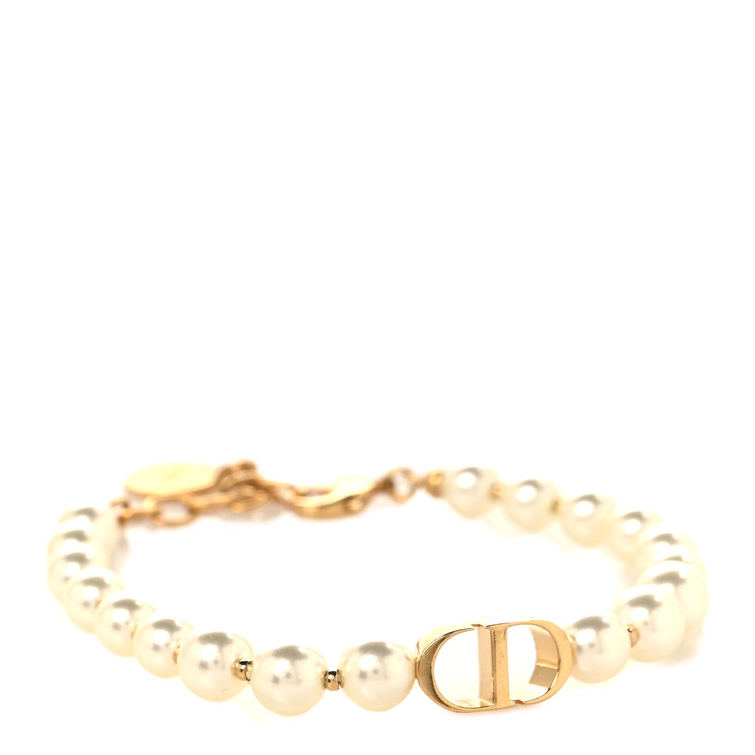 CHRISTIAN DIOR 30 MONTAIGNE ブレスレット ロゴ　真珠 Christian Dior Pearl 30 Montaigne Bracelet Gold 1937015 – FASHIONPHILE