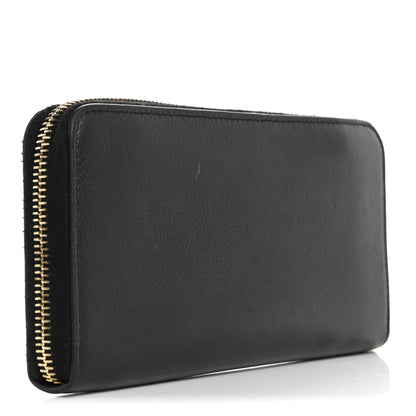 Saint Laurent Grained Calfskin Zip Around Wallet Black 3 of 12