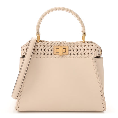 Fendi Nappa Interlace Mini Peekaboo Iconic Satchel Camelia 1 of 11