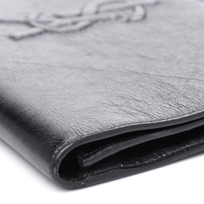 Saint Laurent Metallic Calfskin Monogram Large Belle De Jour Clutch Dark Silver 18 of 22