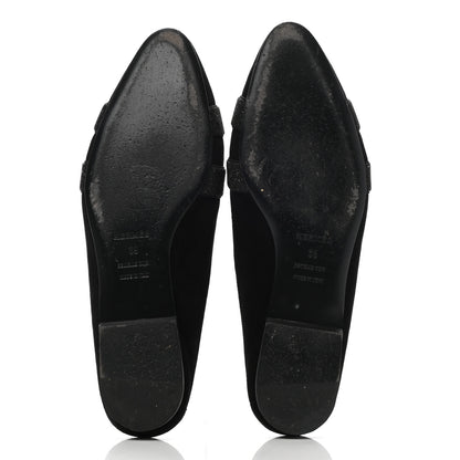 Hermes Satin Suede Goatskin Crystal Roxane Mules 39 Black 5 of 12