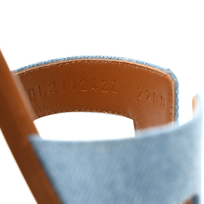 Hermes Denim Canvas Oran Sandals 36.5 Bleu Clair 8 of 9