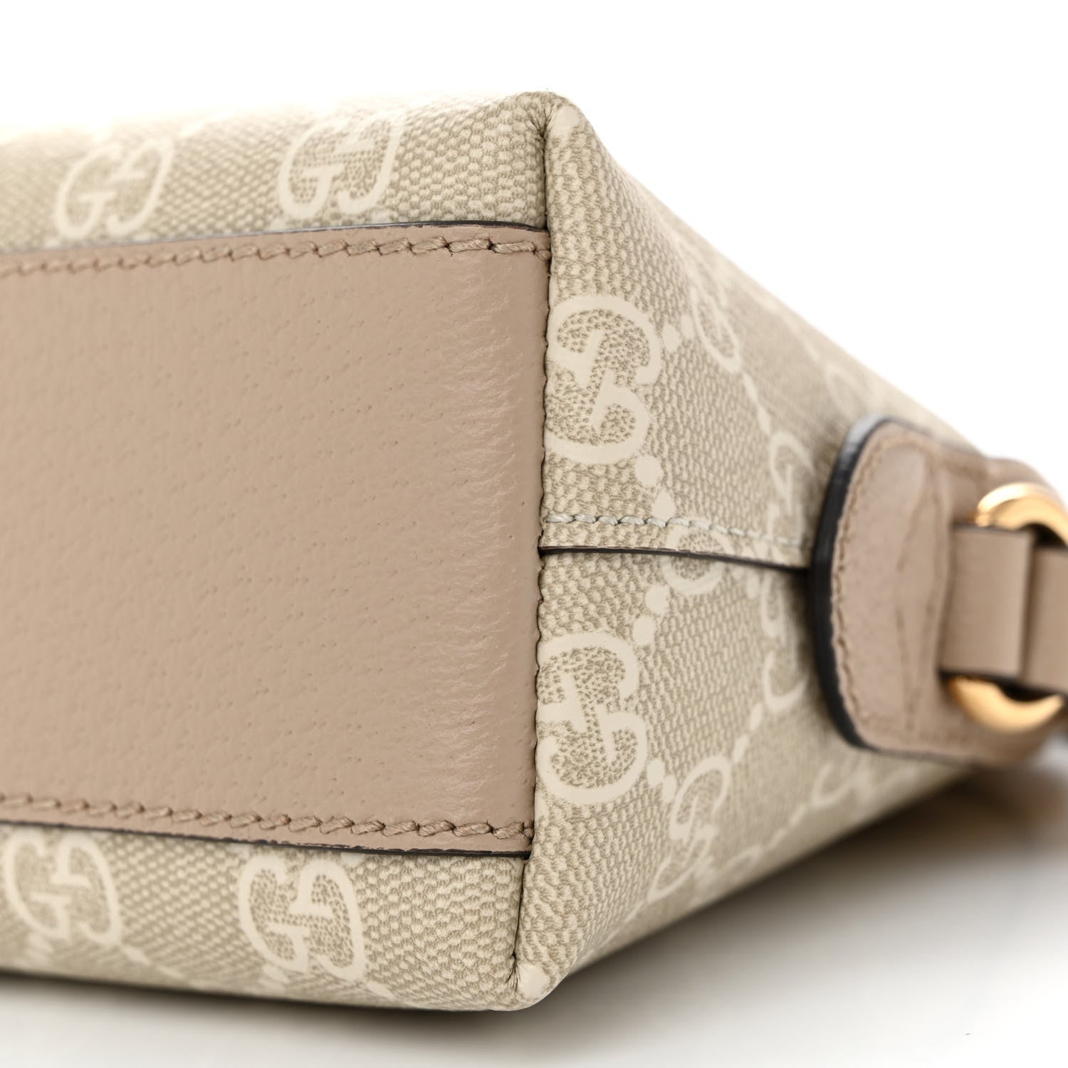 Gucci GG Supreme Monogram Textured Dollar Calfskin Web Small Ophidia Dome Shoulder Beige Mystic White Oatmeal 11 of 11