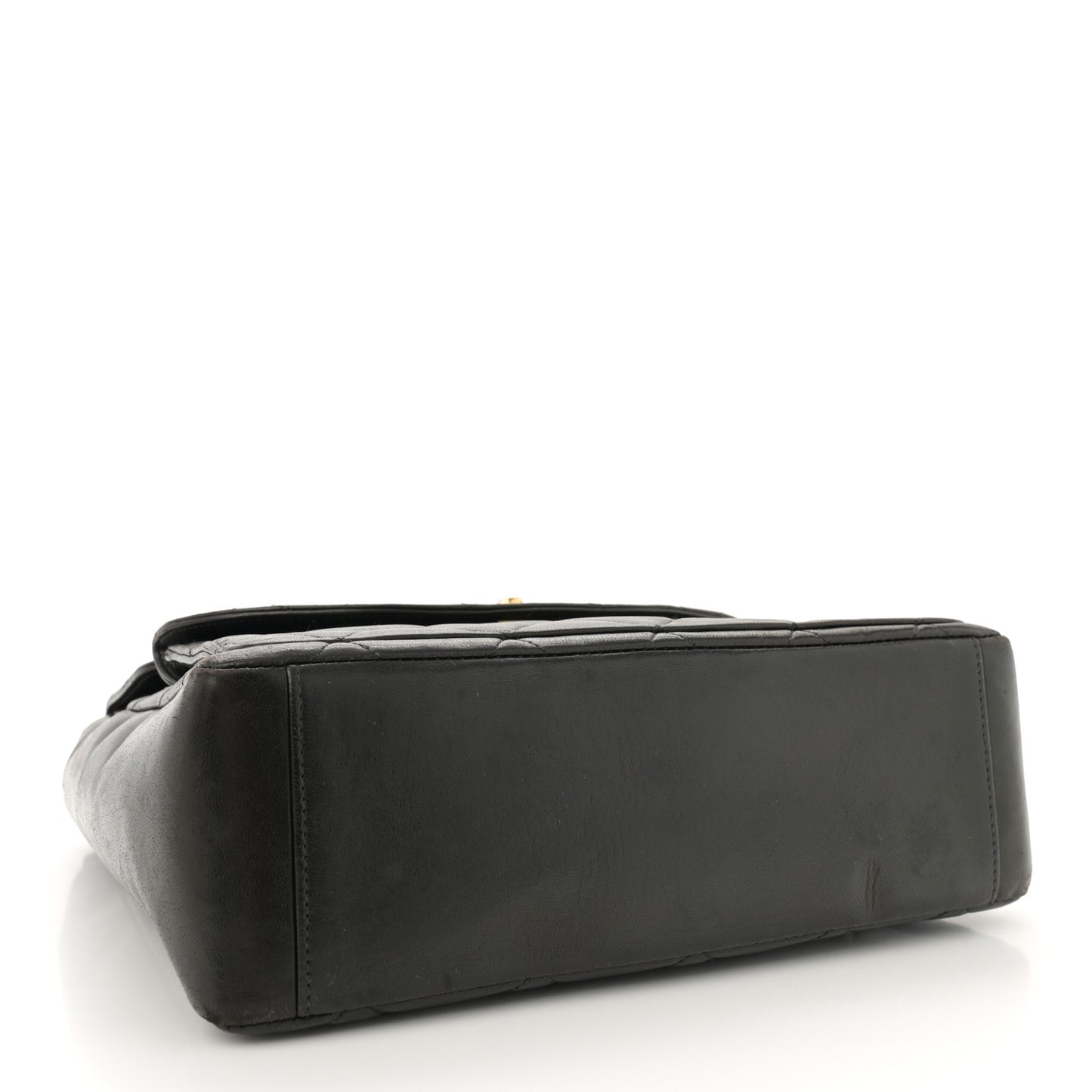 Lambskin Quilted Double Pocket Shoulder Bag Black