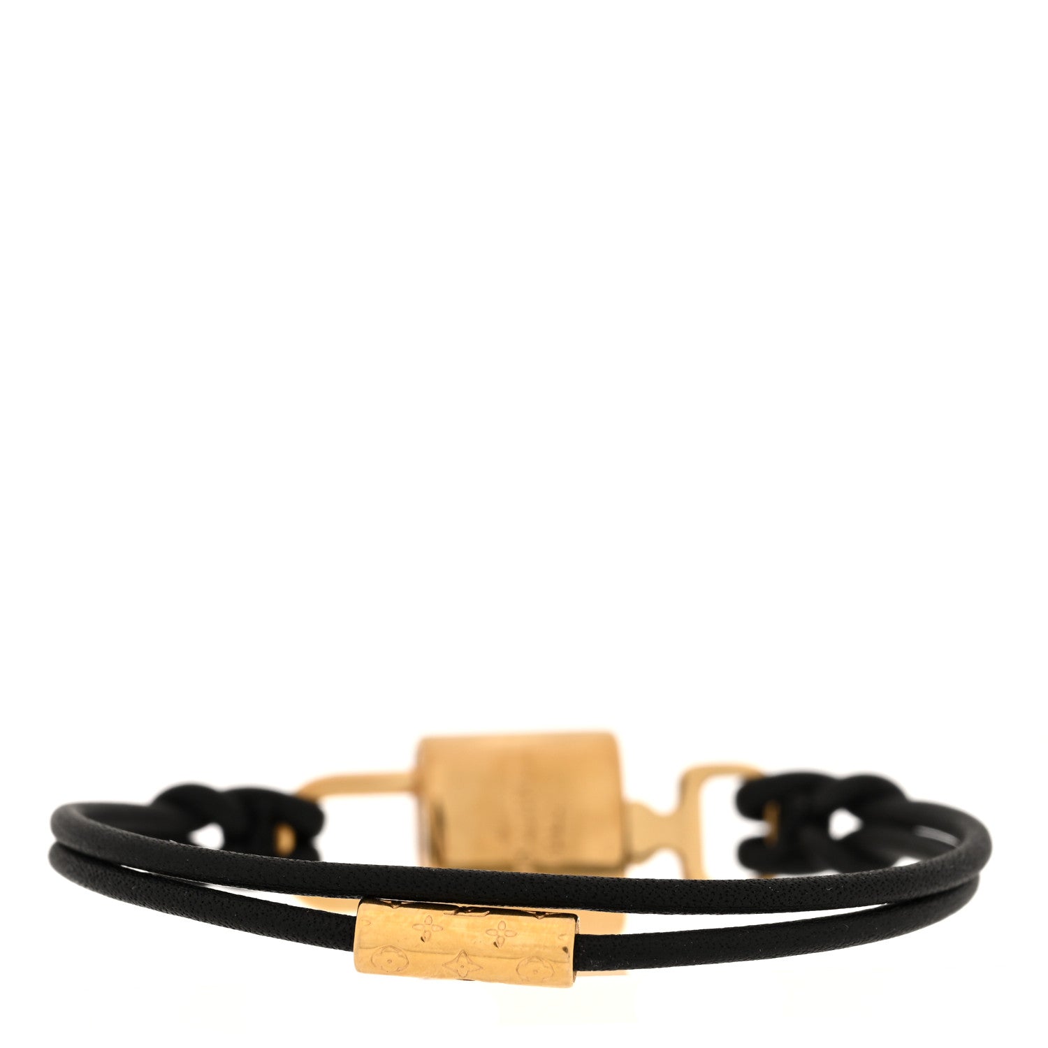 Louis Vuitton Calfskin LV Padlock Bracelet Black 3 of 4