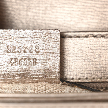 Gucci Textured Metallic Calfskin Bright Bit Flap Bag Silver 6 of 9