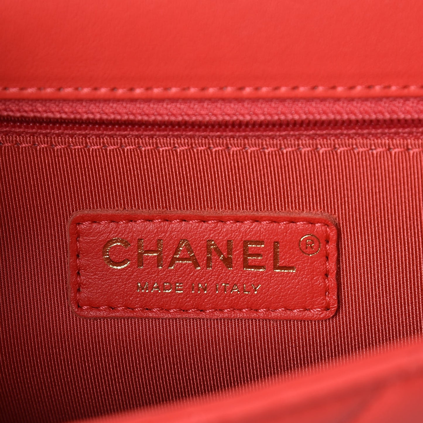 Lambskin Quilted Large Pearl Chain Flap Bag Red