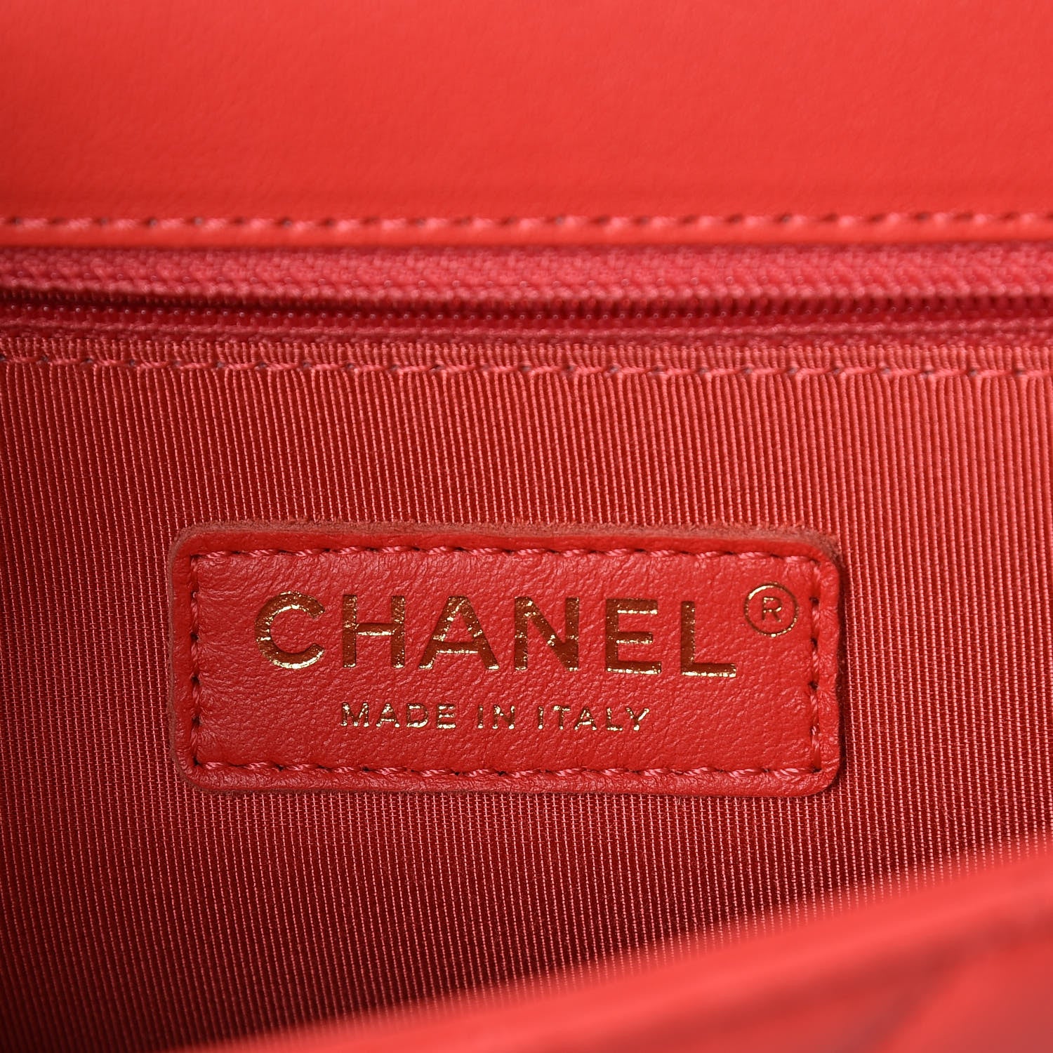 Chanel Lambskin Quilted Large Pearl Chain Flap Bag Red 6 of 10