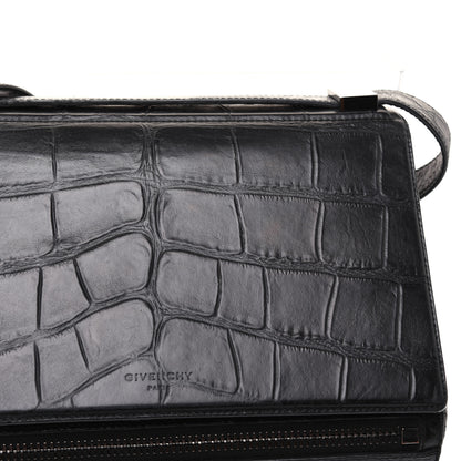 Givenchy Calfskin Crocodile Embossed Medium Pandora Box Crossbody Bag Black 19 of 28