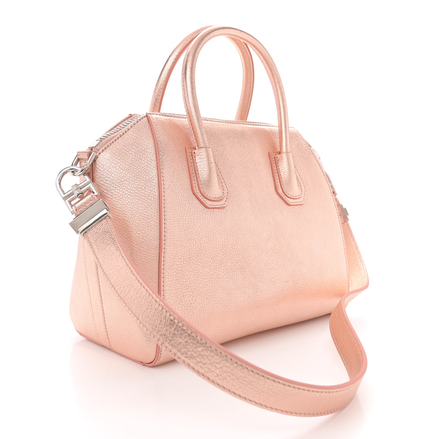 Givenchy Metallic Sugar Goatskin Small Antigona Light Pink 3 of 10