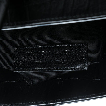 Saint Laurent Calfskin Crocodile Embossed Small Sac de Jour Black 7 of 7