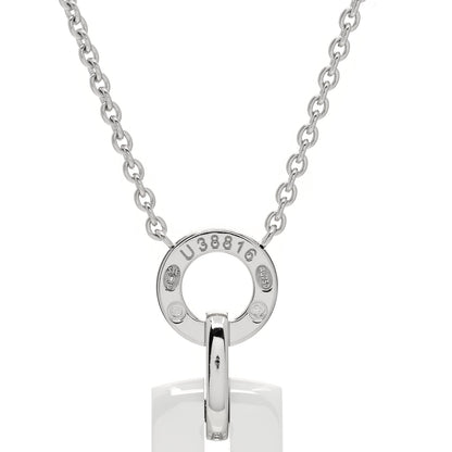Chanel 18K White Gold Diamond Ceramic Ultra Drop Pendant Necklace White 5 of 5
