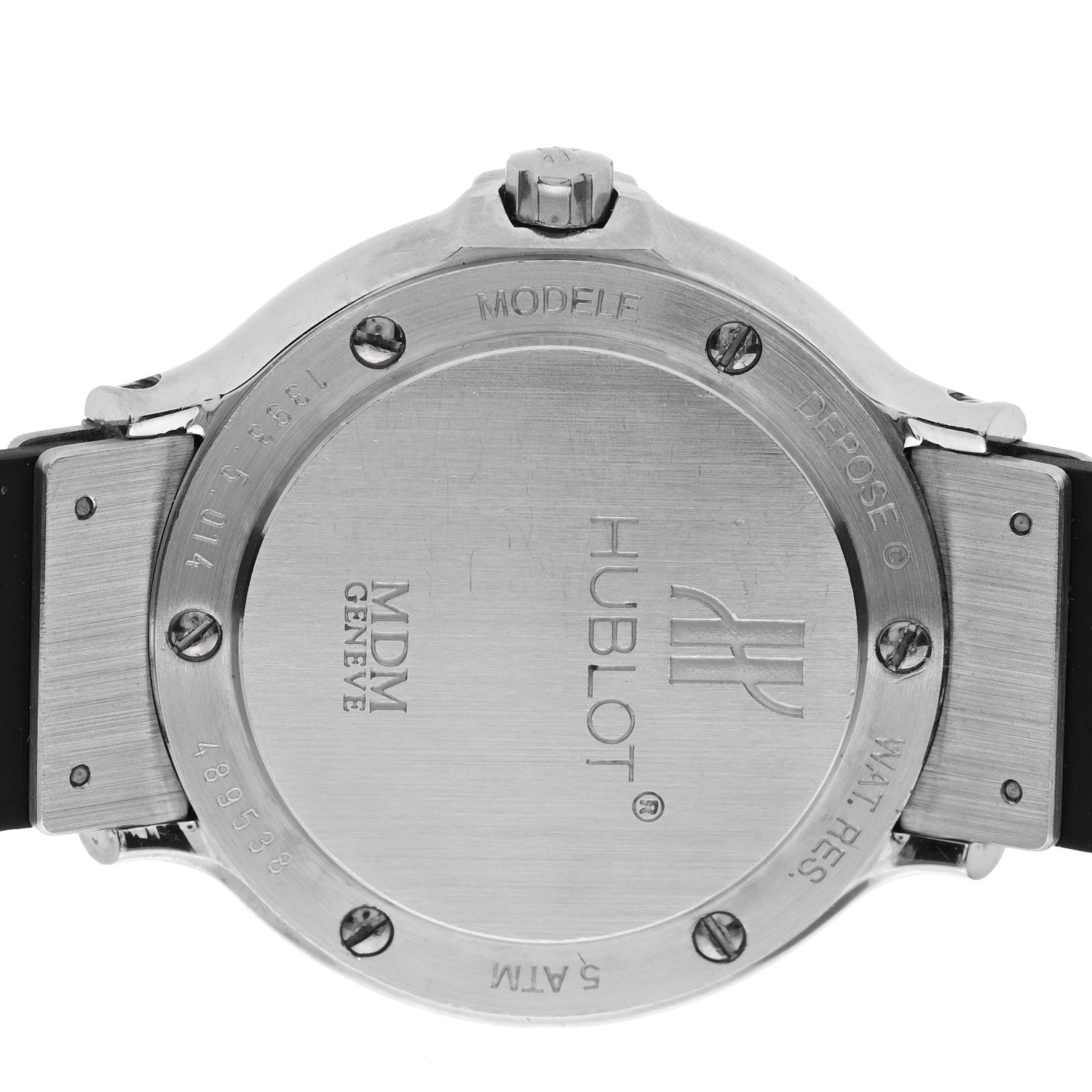 Hublot Stainless Steel Rubber Diamond Bezel 28mm Classic MDM Quartz Watch Burgundy 1393.5.014 4 of 4