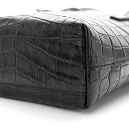 Saint Laurent Calfskin Crocodile Embossed Paris Mini Toy Shopper Tote Black 10 of 10