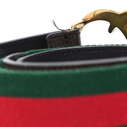 Gucci Nylon Textured Dollar Calfskin Double G Web 40mm Belt 80 32 Green Red Dark Cocoa 5 of 5