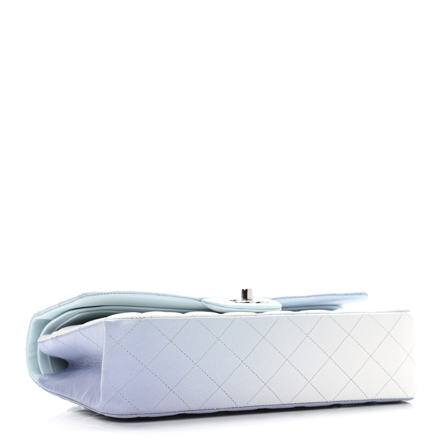 Chanel Perforated Lambskin Quilted Medium Double Flap Light Blue Light Purple White 4 of 12