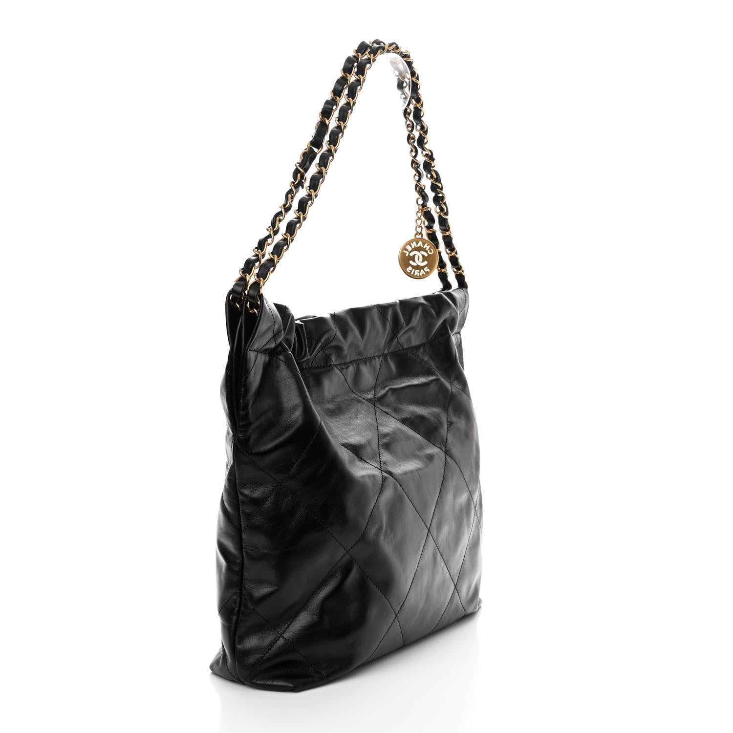 Chanel Shiny Calfskin Quilted Small Chanel 22 Black 4 of 11