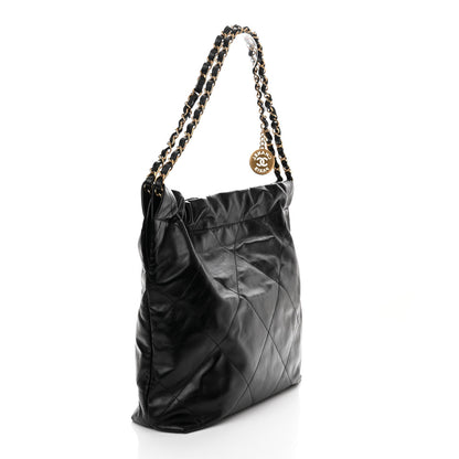Chanel Shiny Calfskin Quilted Small Chanel 22 Black 4 of 11