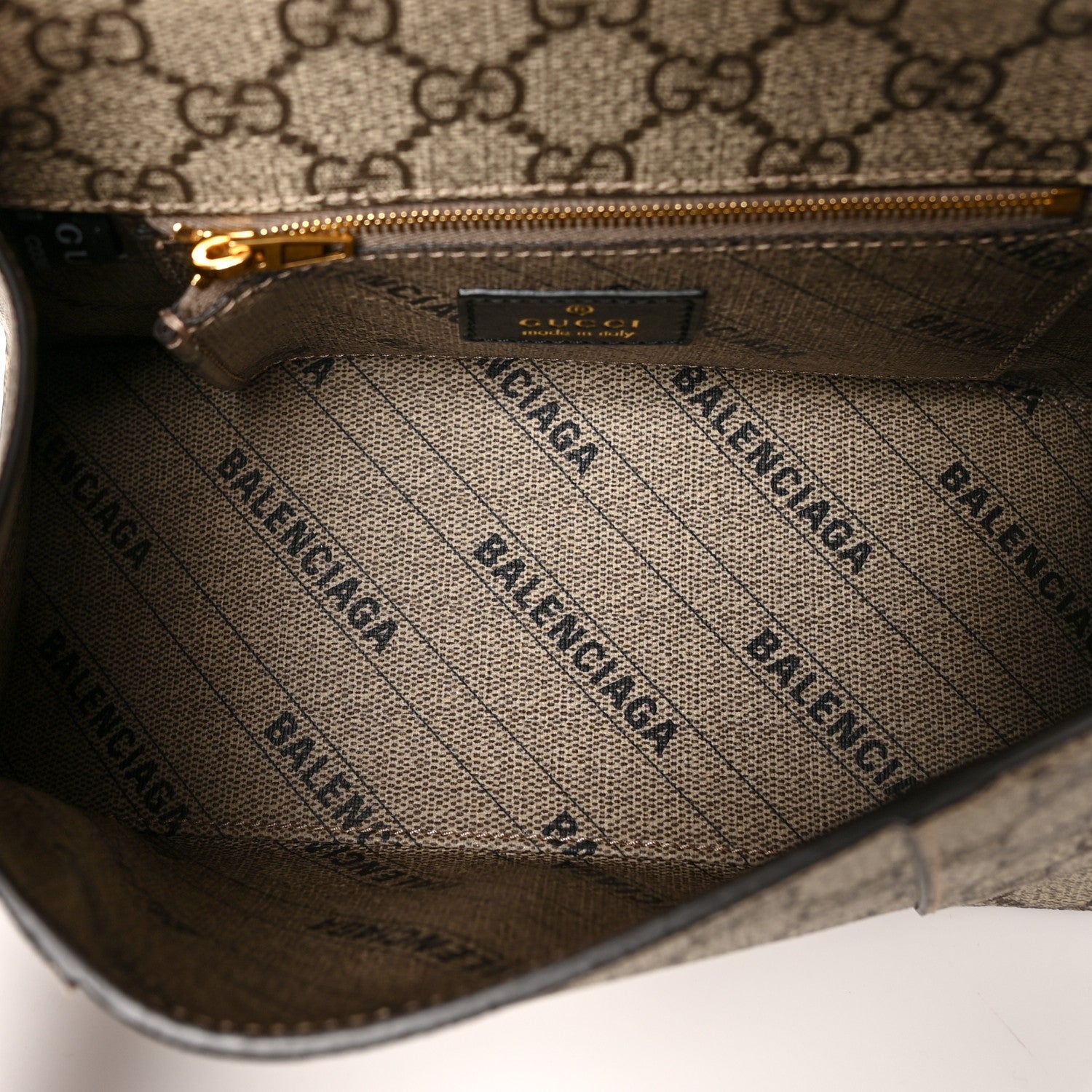 Balenciaga X GUCCI GG Supreme Monogram Small Hourglass Top Handle Bag Beige Ebony 5 of 11