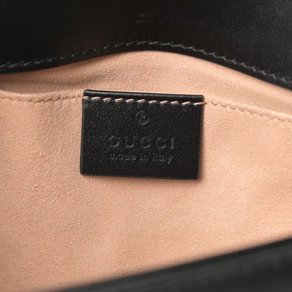 Gucci Calfskin Matelasse Mini GG Marmont Shoulder Bag Black 6 of 11