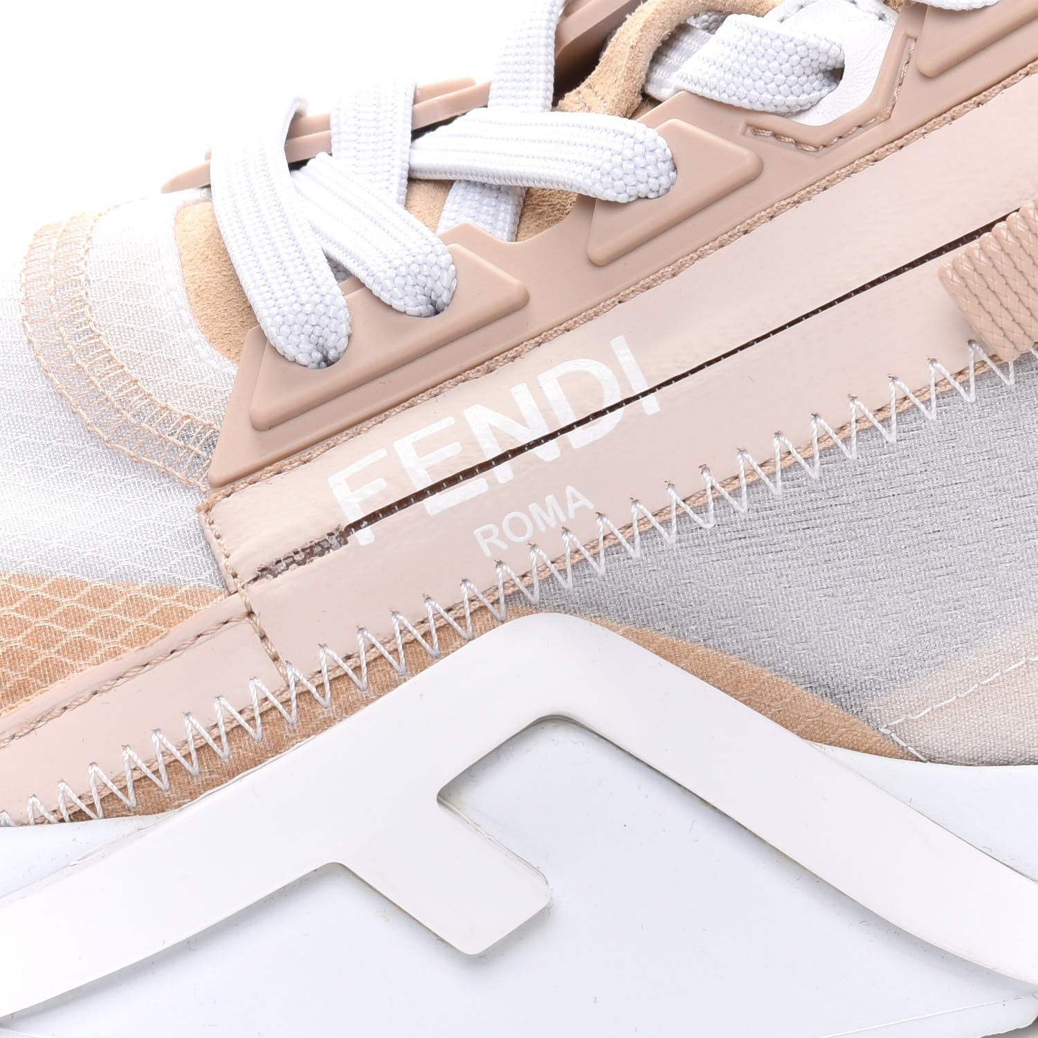Fendi Nylon Suede Transparent Fendi Flow Low Top Sneakers 37 Light Rose 9 of 11